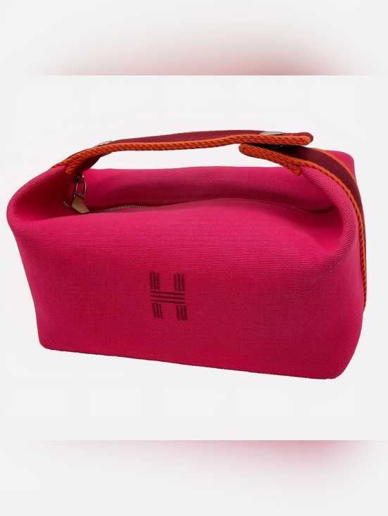 Hermes Handbags - Hermes Bride- A - Brac Pink PM Canvas Vanity Bag With Paper Bag